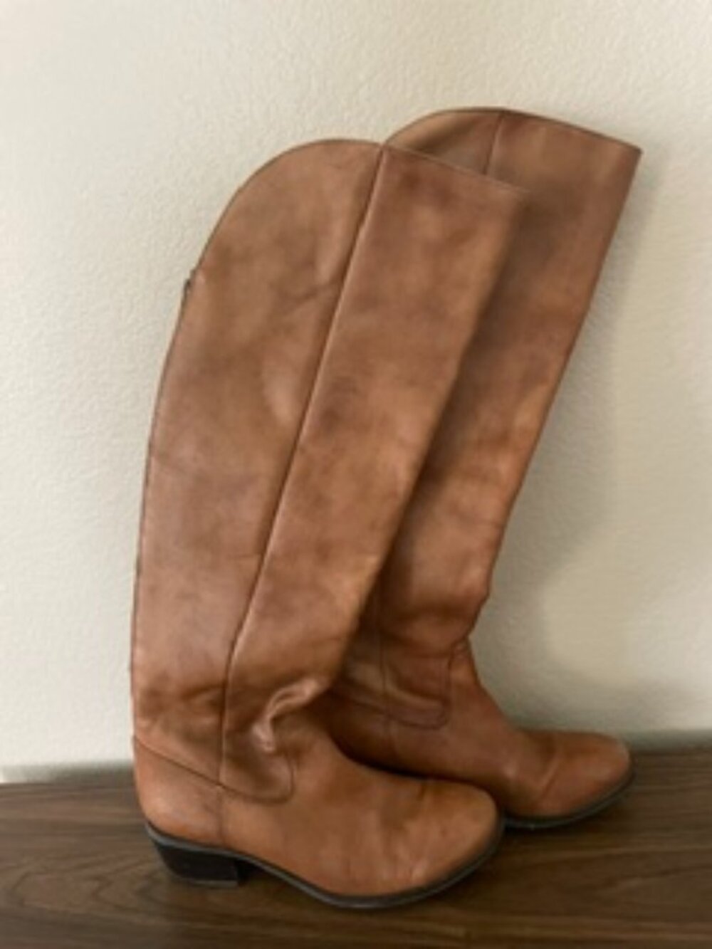 Tan/Brown Leather Knee-High Boots